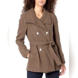 Calvin Klein Women's Double Breasted Wool Coat with Belt ~ size Small